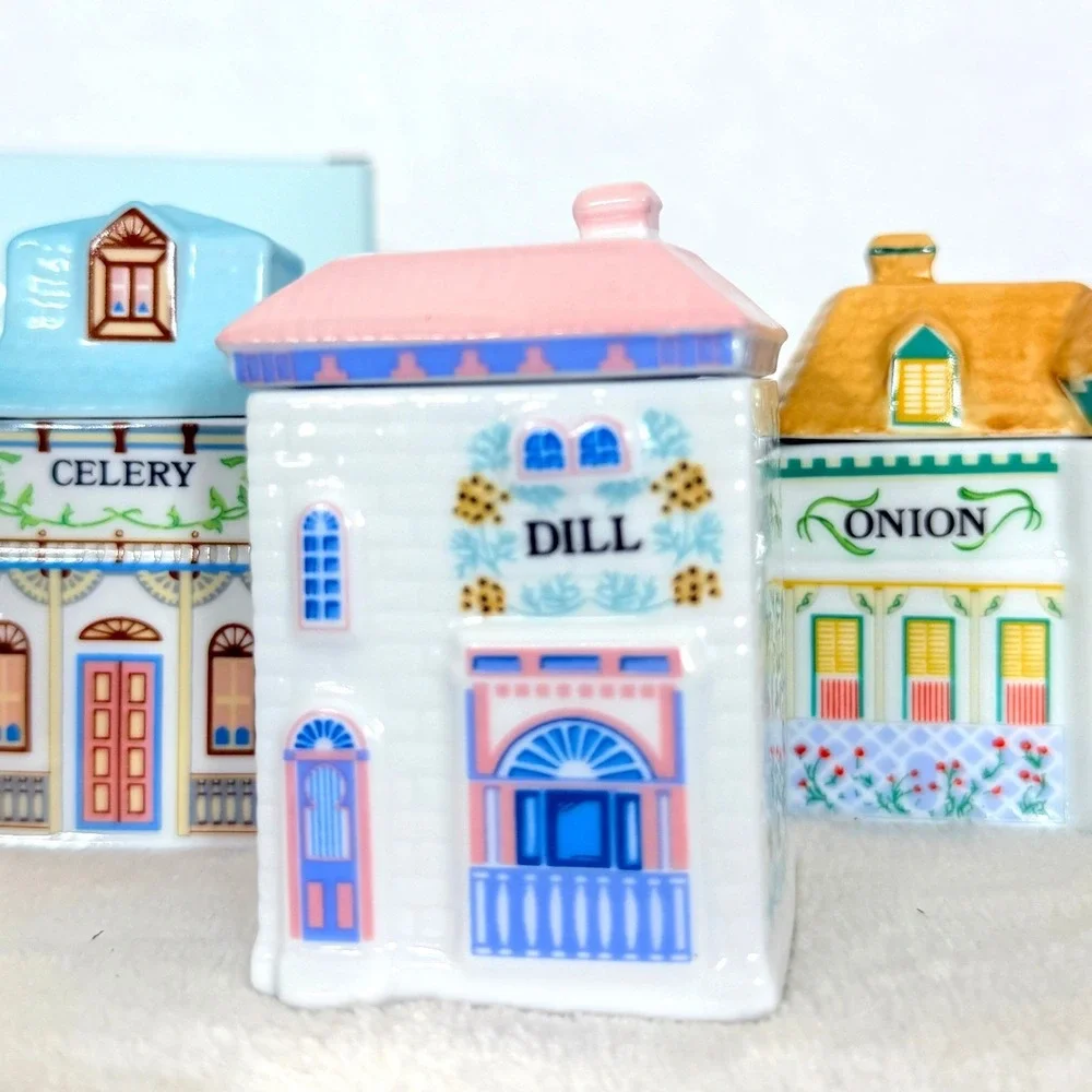 NIB Lenox Village Spice Jars Set of 6 Porcelain Victorian House Collection 2024